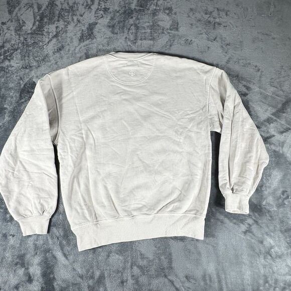 Anine Bing Muse Sz S Tiger Sweatshirt Beige Fleece Pullover Glam Minimalist Art - Picture 11 of 13